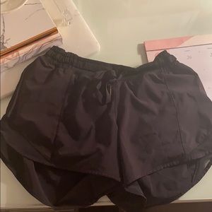 Black lululemon running shorts